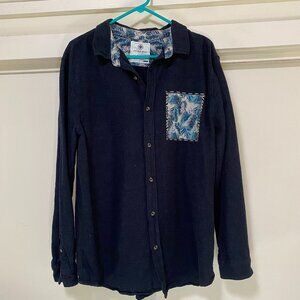 On the Byas men's long sleeve, tropical, flannel, button-down shirt, size XL